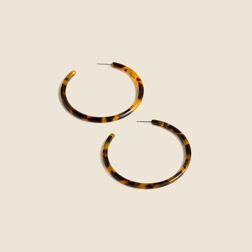 NWT J.crew Tortoise hoop earrings